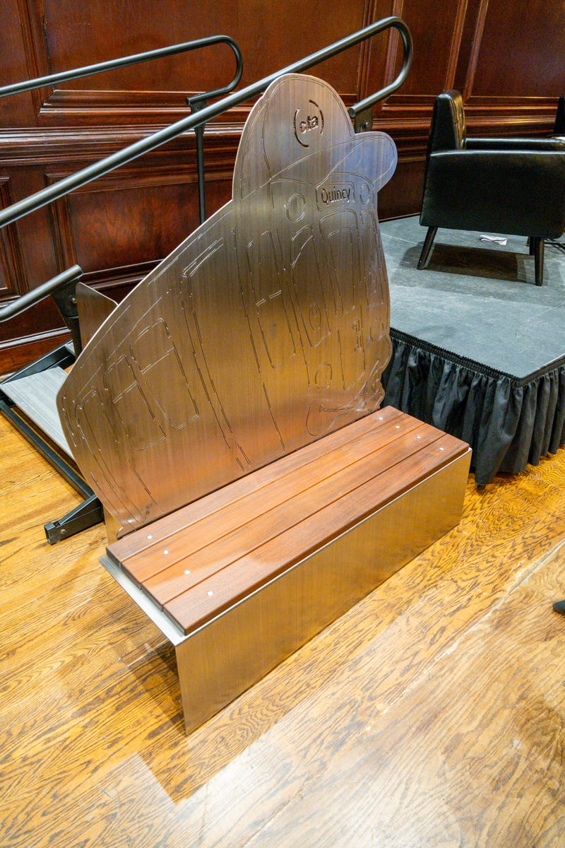 The CTA plans to install child-size benches like these at some L stations.