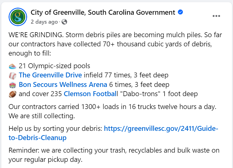 City of Greenville FB page