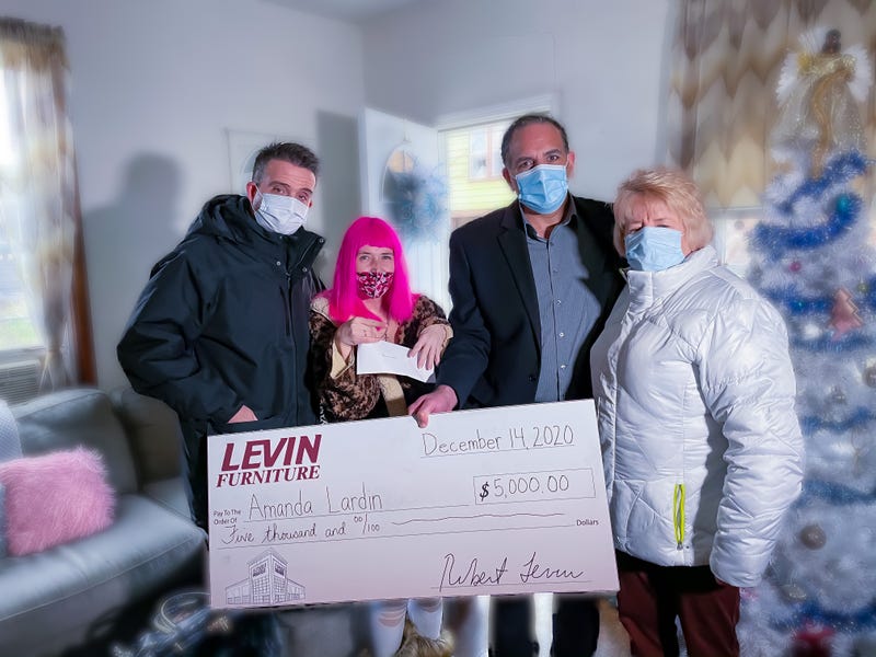 Amanda and her family will receive $5,000 worth of free furniture thanks to Robert Levin and Levin Furniture