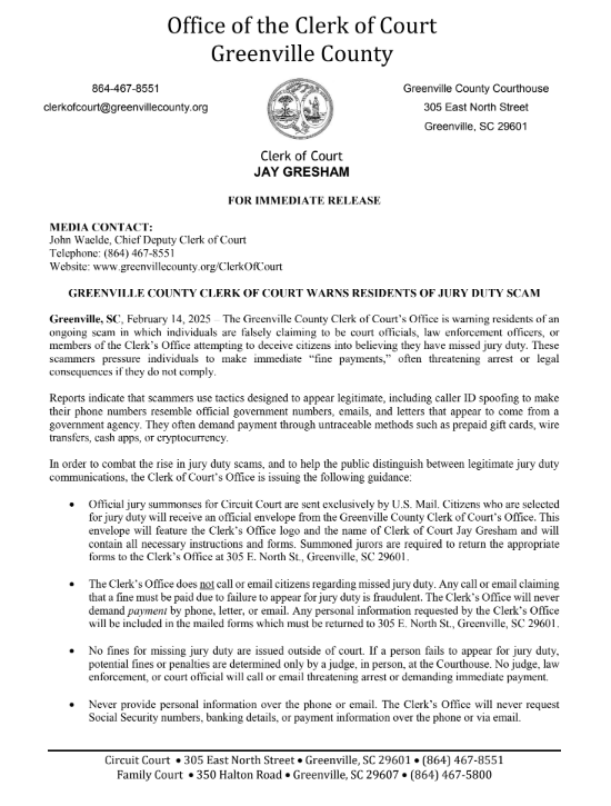 Greenville County Clerk of Court