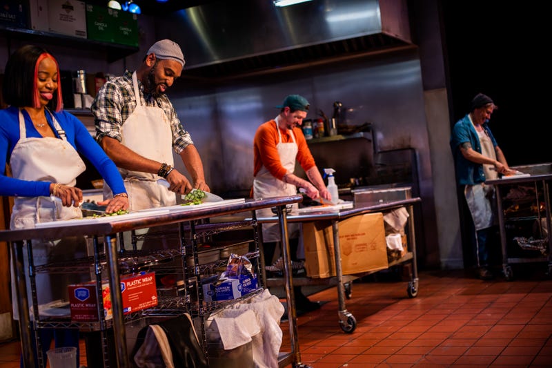 From left: Kishia Nixon (Letitia), Walter DeShields (Montrellous), Brian Cowden (Jason) and J. Hernandez (Rafael) in Arden Theatre Company’s 2023 production of Clyde's.