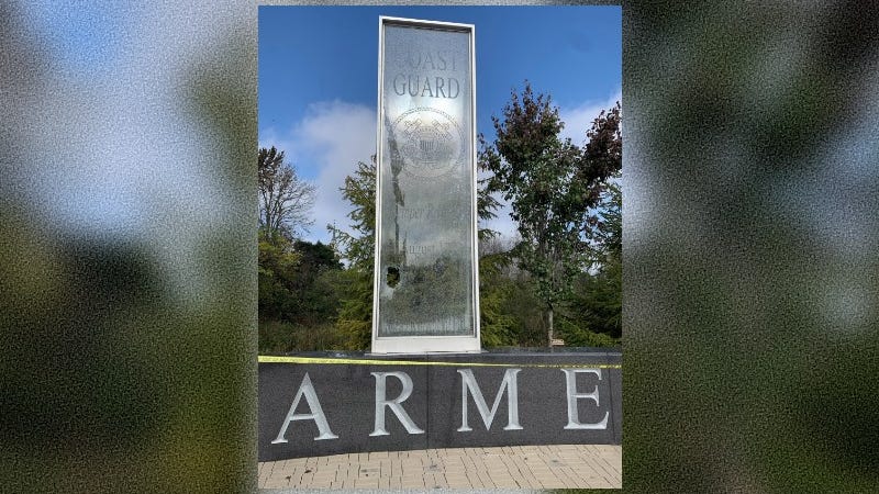 Oakland County Sheriff's Office searching for suspect who damaged Coast Guard Monument