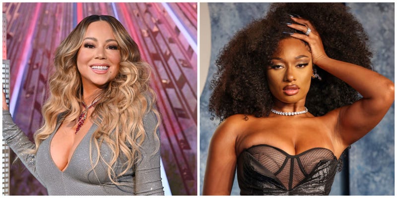 (L to R) Mariah Carey and Megan Thee Stallion will headline this year's LA Pride in the Park in June. 