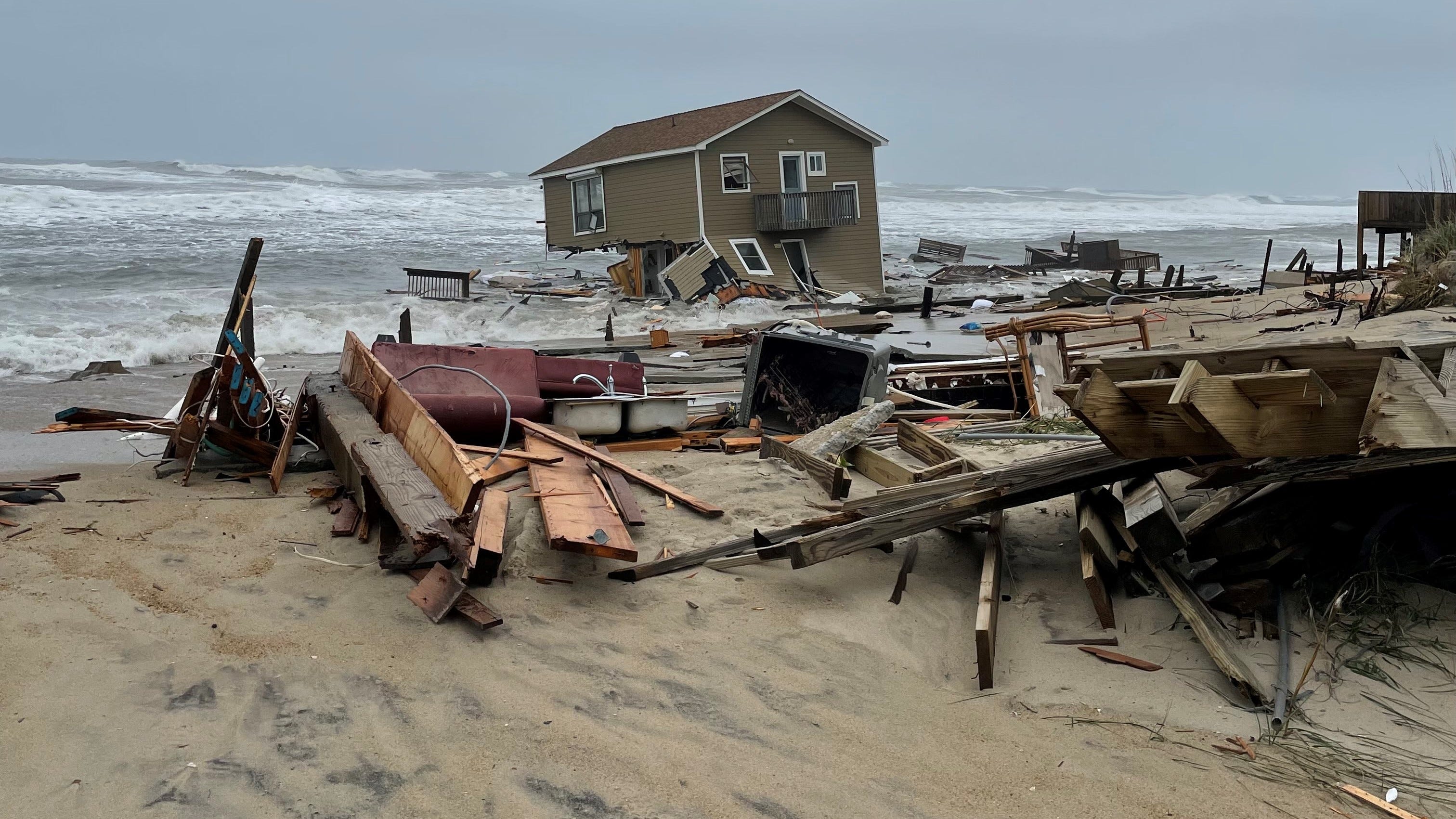 WATCH: Beach house collapses into Atlantic surf