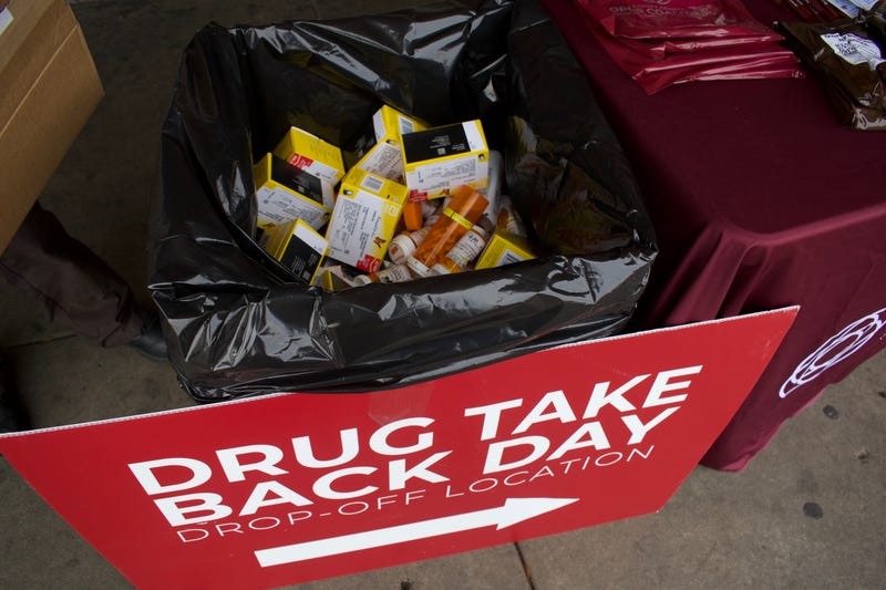 Drug take back day bin