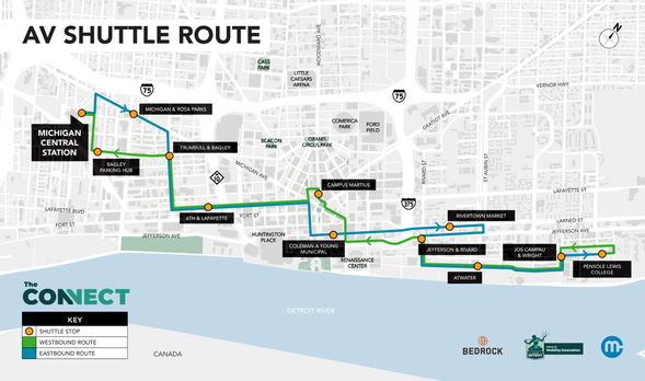 Connect AV shuttle route