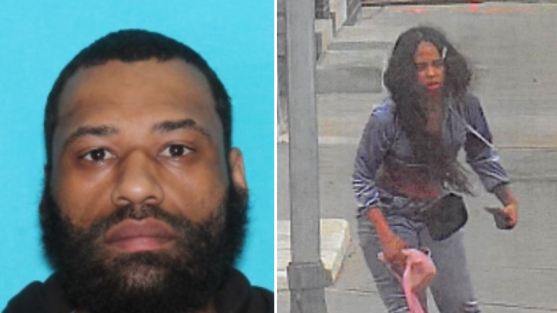 Arthur Jones (left) and the woman person of interest sought for questioning (right).