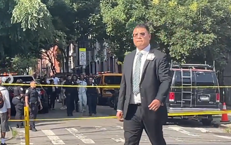 Citizen App footage shows a man being escorted by police near Canal Street in the Lower East Side on Thursday afternoon.