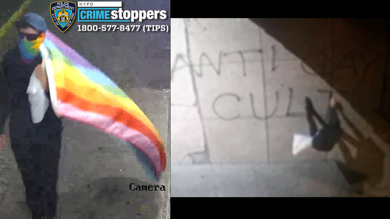 The NYPD is searching for a vandal who made "anti-Christian" graffiti at multiple Queens churches