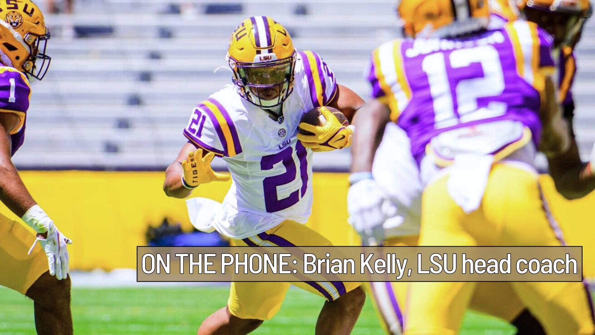 Listen: Brian Kelly says this LSU runner has been thriving as a leader all spring