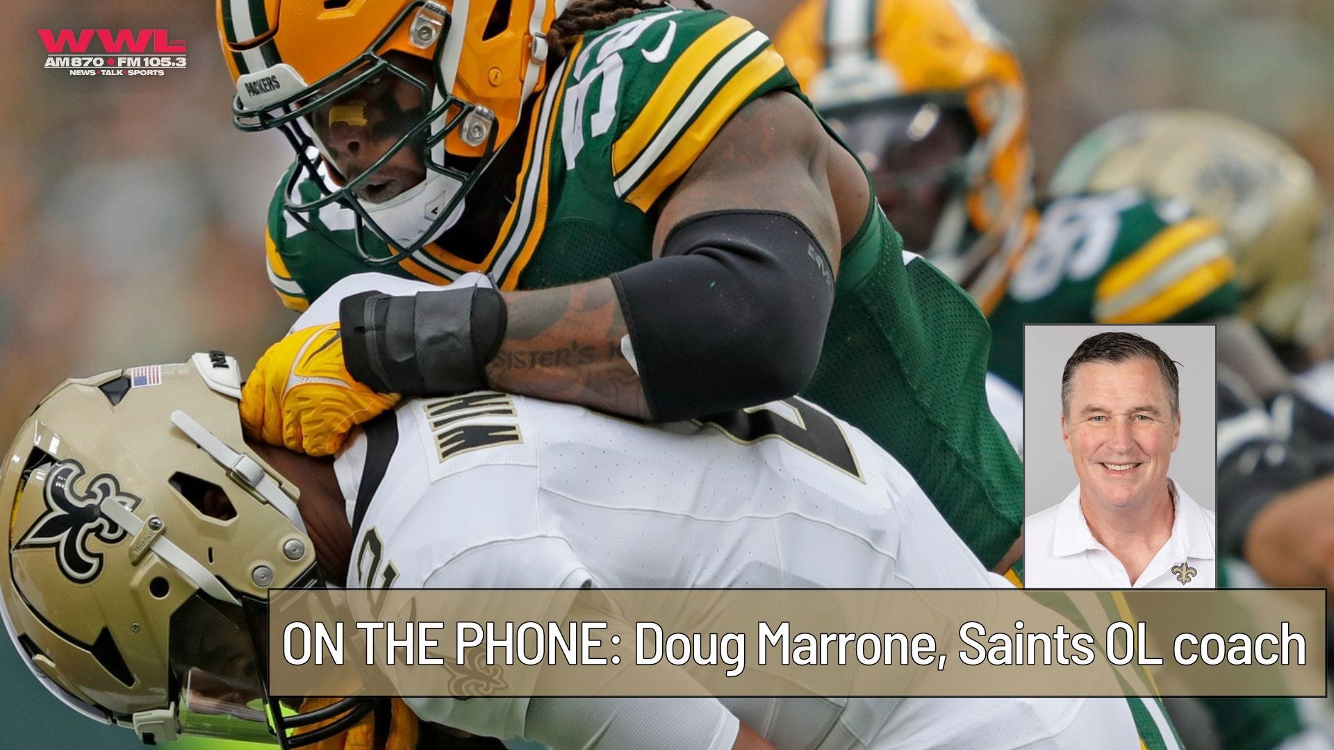Saints OL coach: No excuses, 'we have to do a better job' after collapse vs Packers