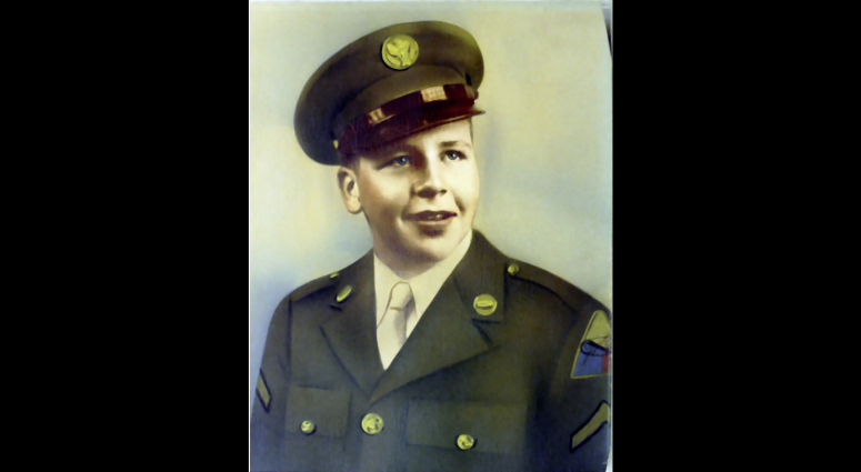 U.S. Army Corporal Richard Seloover, 17, of Whiteside, Illinois