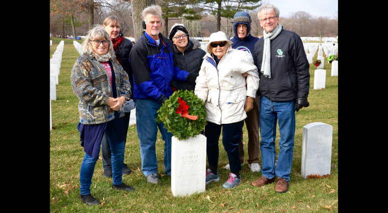 WWII widow marks husband’s grave at local Wreaths Across America event