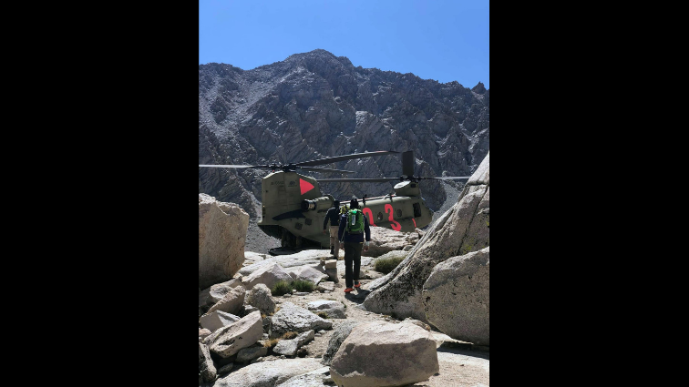 Chinook crew rescues 3 stranded hikers from Mt. Whitney