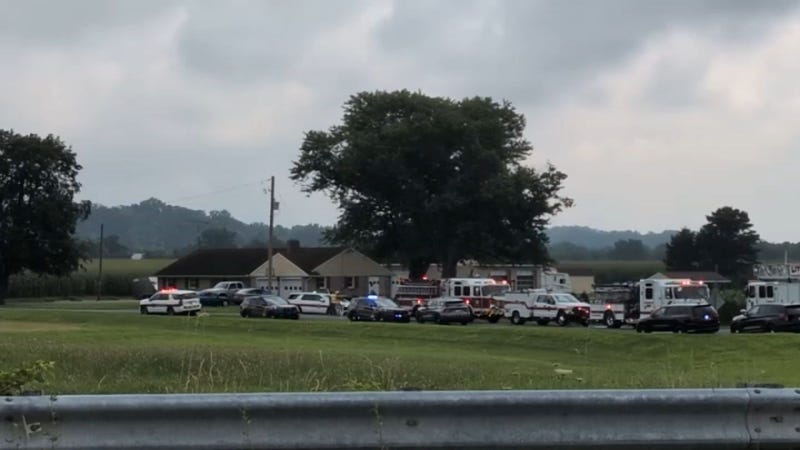 Plane crash scene