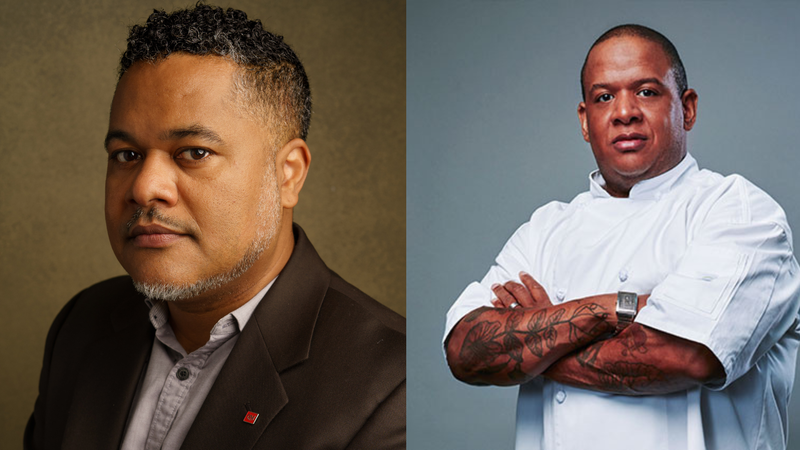 (L To R) *Senior Editor at The Atlanta Journal-Constitution leading the Black culture team* Mike Jordan *Celebrity Chef* Todd Richards