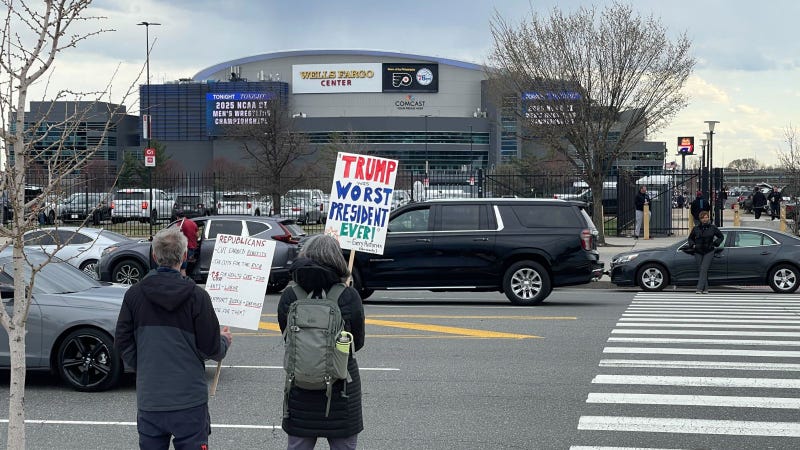 Trump protest outside of Wells Fargo