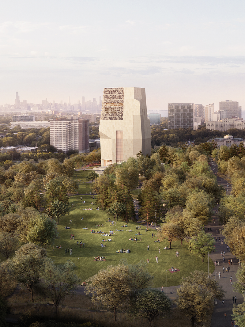 A rendition of part of the planned Obama Presidential Center.