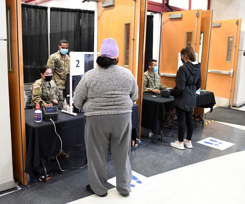 People getting tested for Covid-19 at UNLV