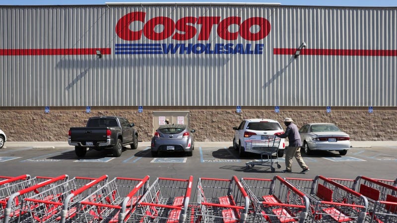  A shopper walks in front of a Costco store on February 25, 2021 in Inglewood, California.
