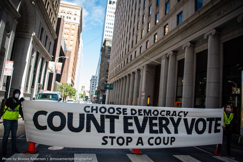 Count Every Vote mural painting in San Francisco, Nov. 6, 2020