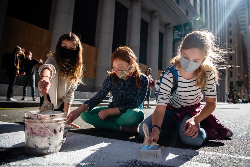 Count Every Vote mural painting in San Francisco, Nov. 6, 2020