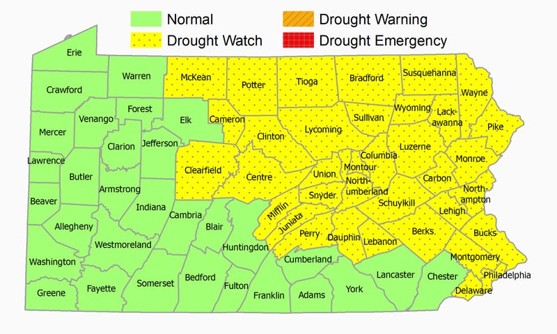 Drought map Pa