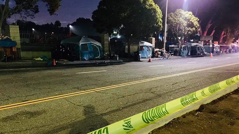 Homeless encampment West L.A.