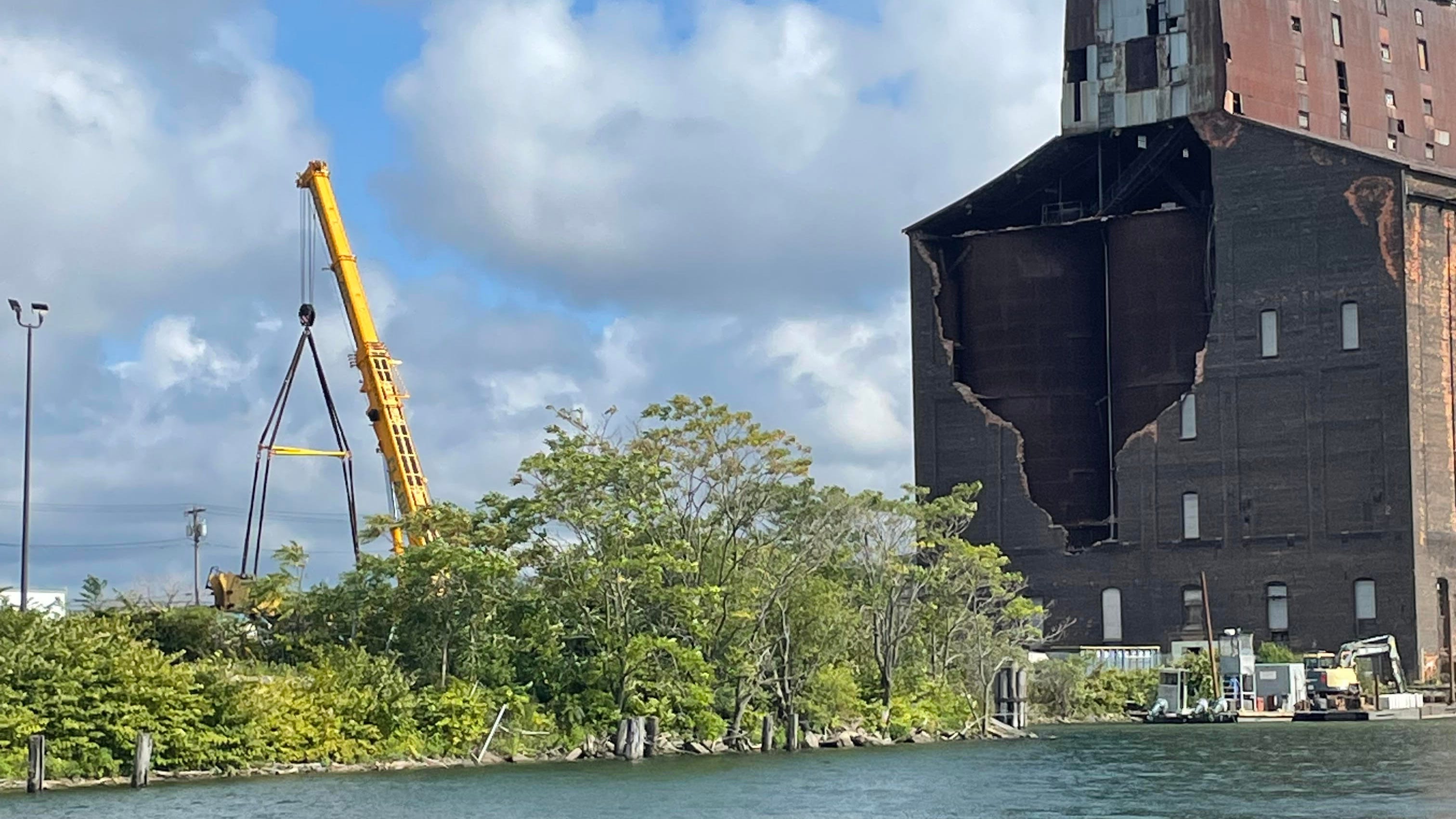 Demolition equipment for Great Northern grain elevator has arrived