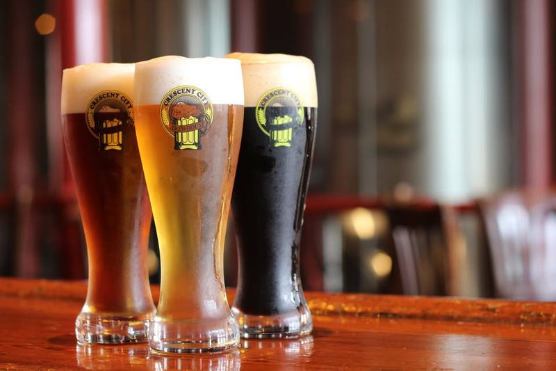 trio of beers on a bar