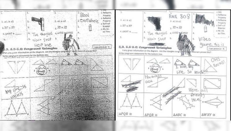 Sketches made by accused Oxford school shooter Ethan Crumbley