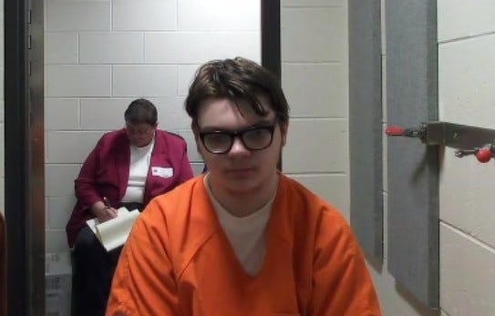 Oxford High School shooter Ethan Crumbley in court via video