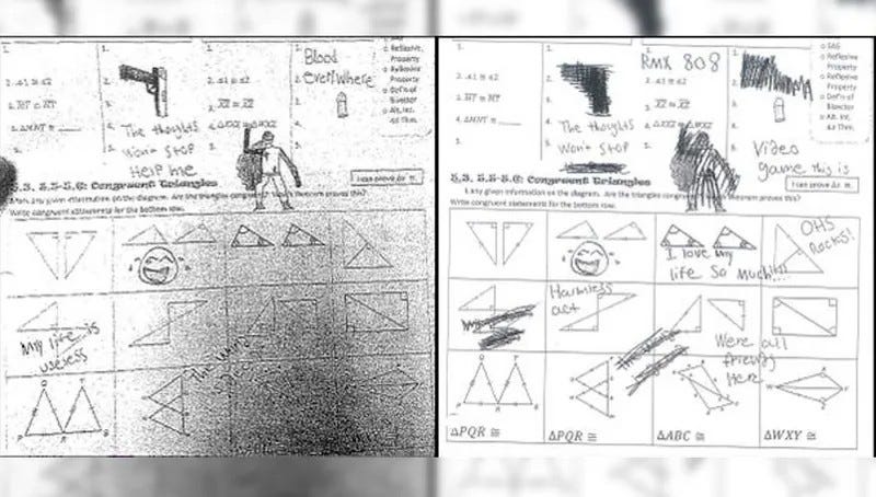 The drawings featured in the 'Law & Order' promo appear to be exact copies of the sketches made by Ethan Crumbley. The disturbing sketches that were allegedly drawn prior to the deadly shooting were released to the public for the first time on Dec. 23, 2021.