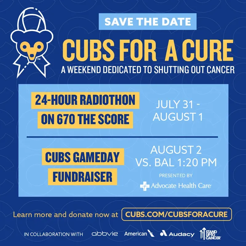 The Cubs for a Cure fundraiser will be held from July 31 to Aug. 2.