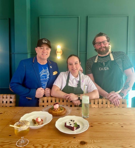 Liam Mayclem with Chef Deirdre and Bar Manager Evan at Dalida