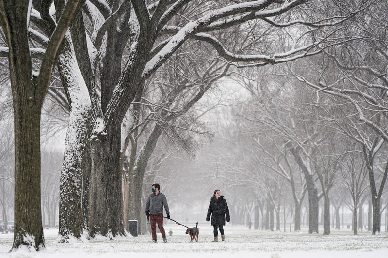 A nor'easter heading for Connecticut dropped snow on Washington, DC Sunday.