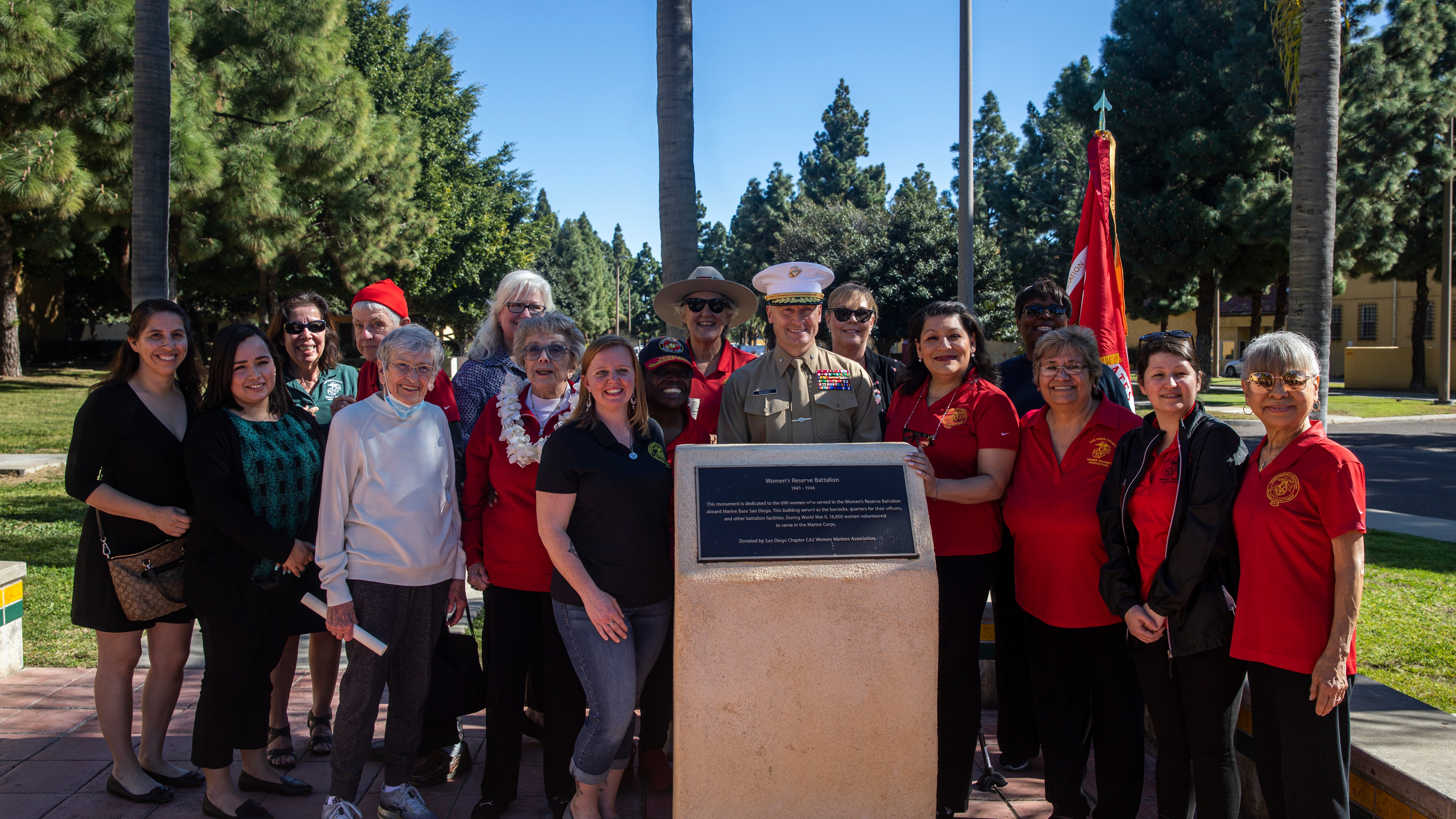 Dedicating a monument to Women Marines