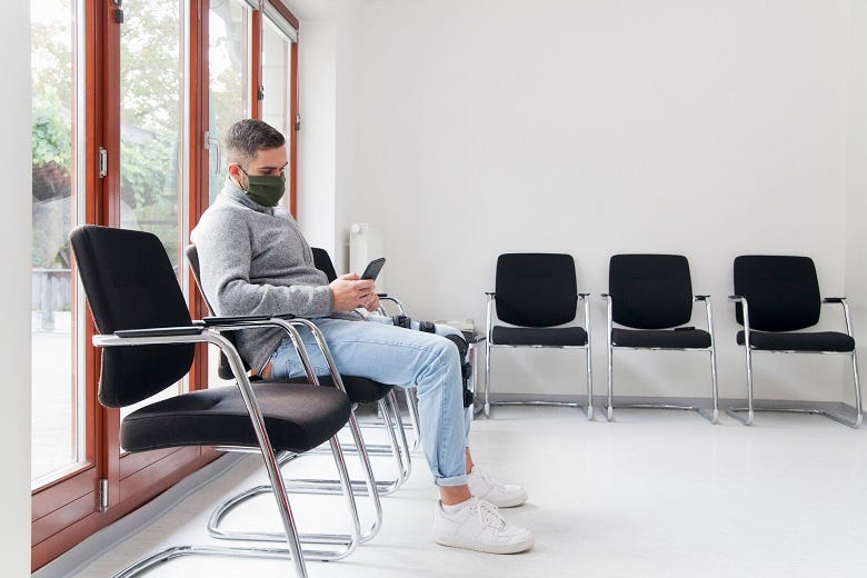 Man in waiting room