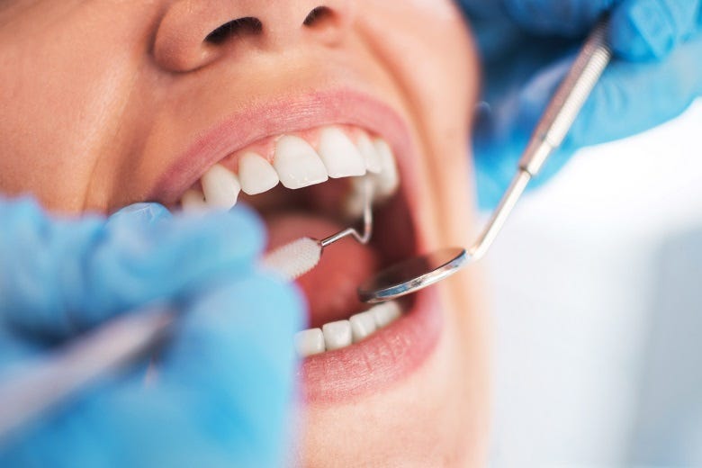 woman at dentist 