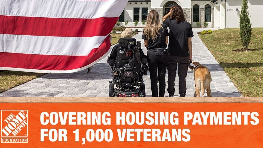 December housing payments covered for 1,000 vets by Home Depot Foundation