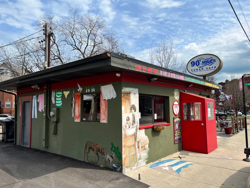 Exterior of 90 Miles Cuban Cafe in Roscoe Village