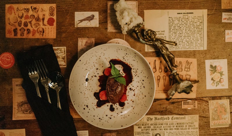 Haunted Dining in the Dark is an immersive experience that combines a gourmet three-course meal and a supernatural tale of horror all while in complete darkness.