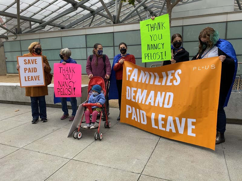Supporters gather outside Nancy Pelosi's San Francisco office.