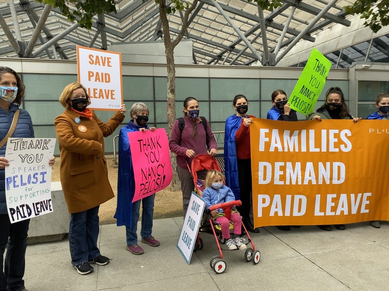 Supporters gather outside Nancy Pelosi's San Francisco office.