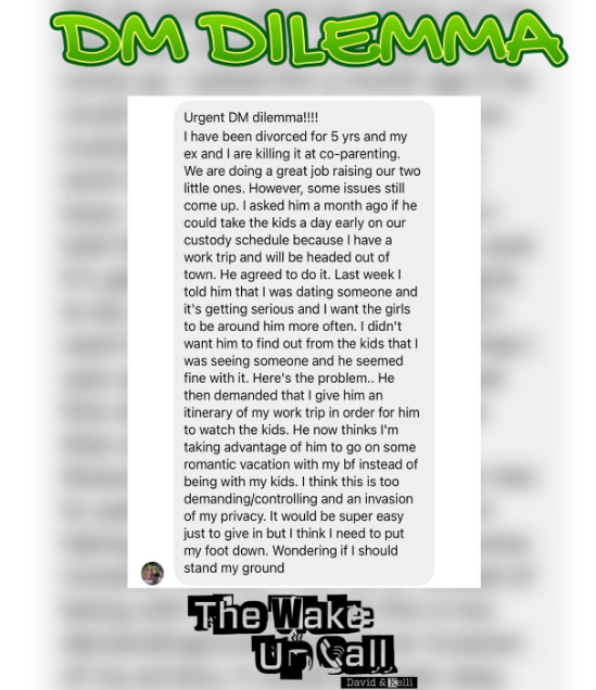 DM Dilemma: CoParenting Itinerary