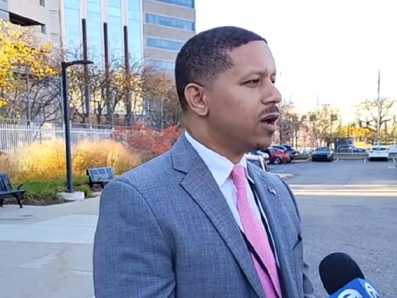 Sgt. Jordan Hall speaking at press conference