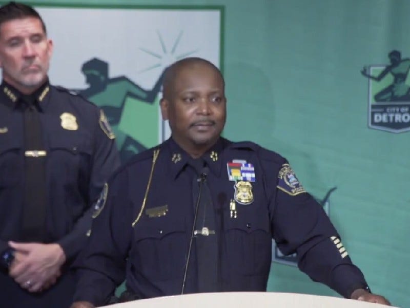 Detroit Police Chief James White speaking at press conference