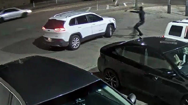 Detroit police looking for 3 suspects caught on video opening fire on Jeep pulling out of convenience store parking lot