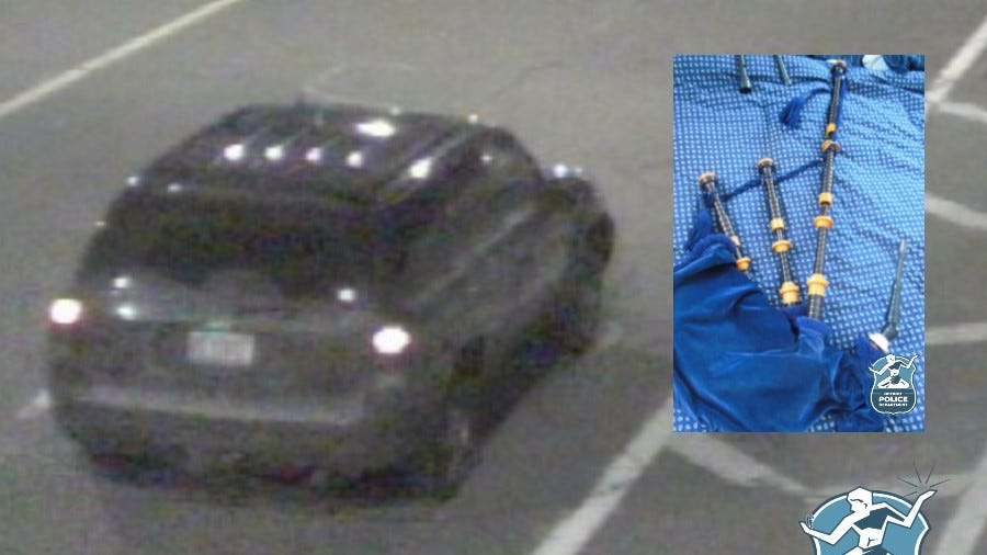 Suspect steals car, bagpipes of Metro Detroit Police and Fire Pipes & Drums member