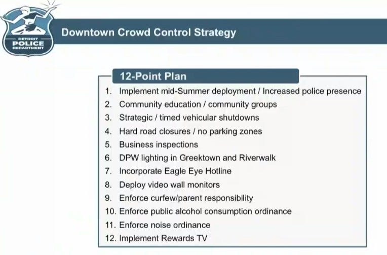 DPD's 12-point plan for summer crowd control